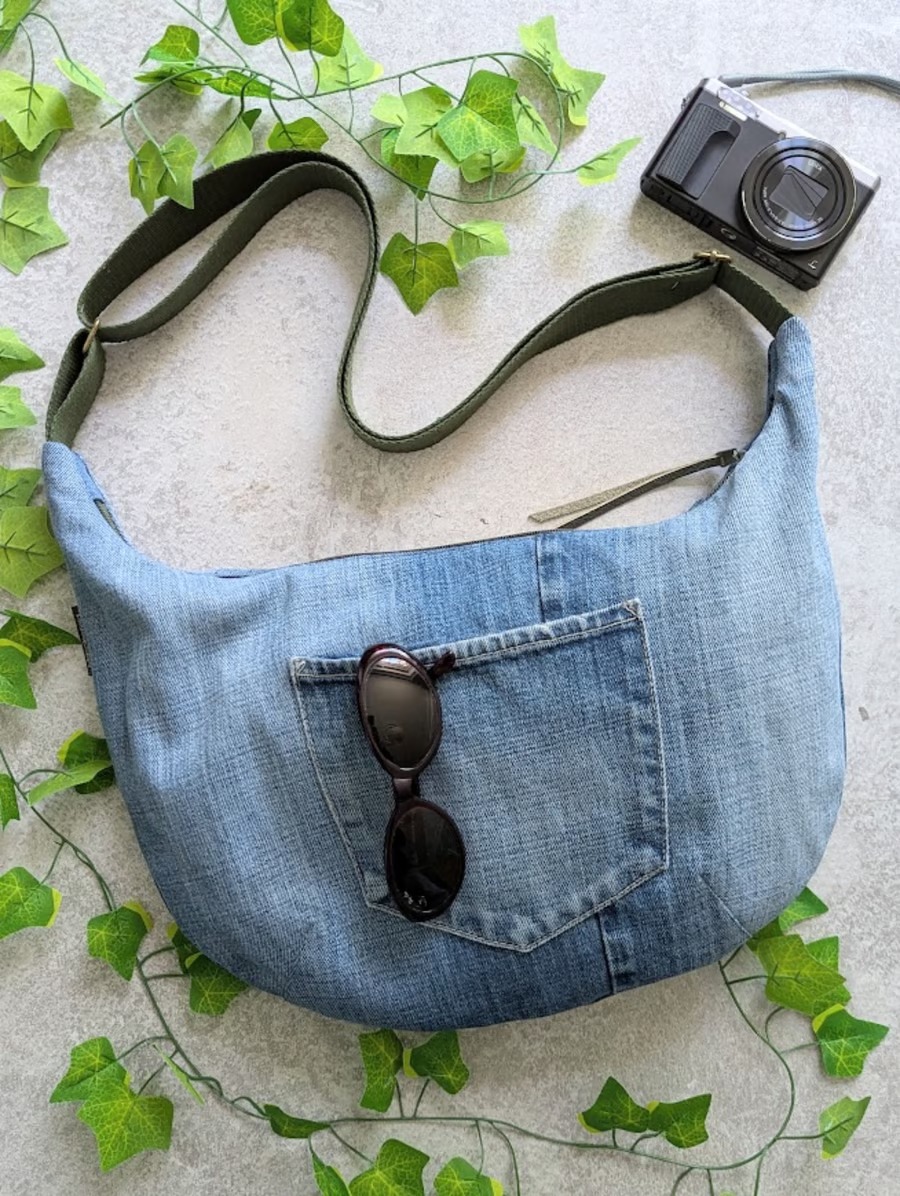 Upcycled crafted sling bag